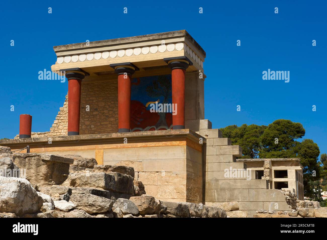 Fouilles d'un palais minoen à Knossos, Héraklion, Crète, Grèce Banque D'Images