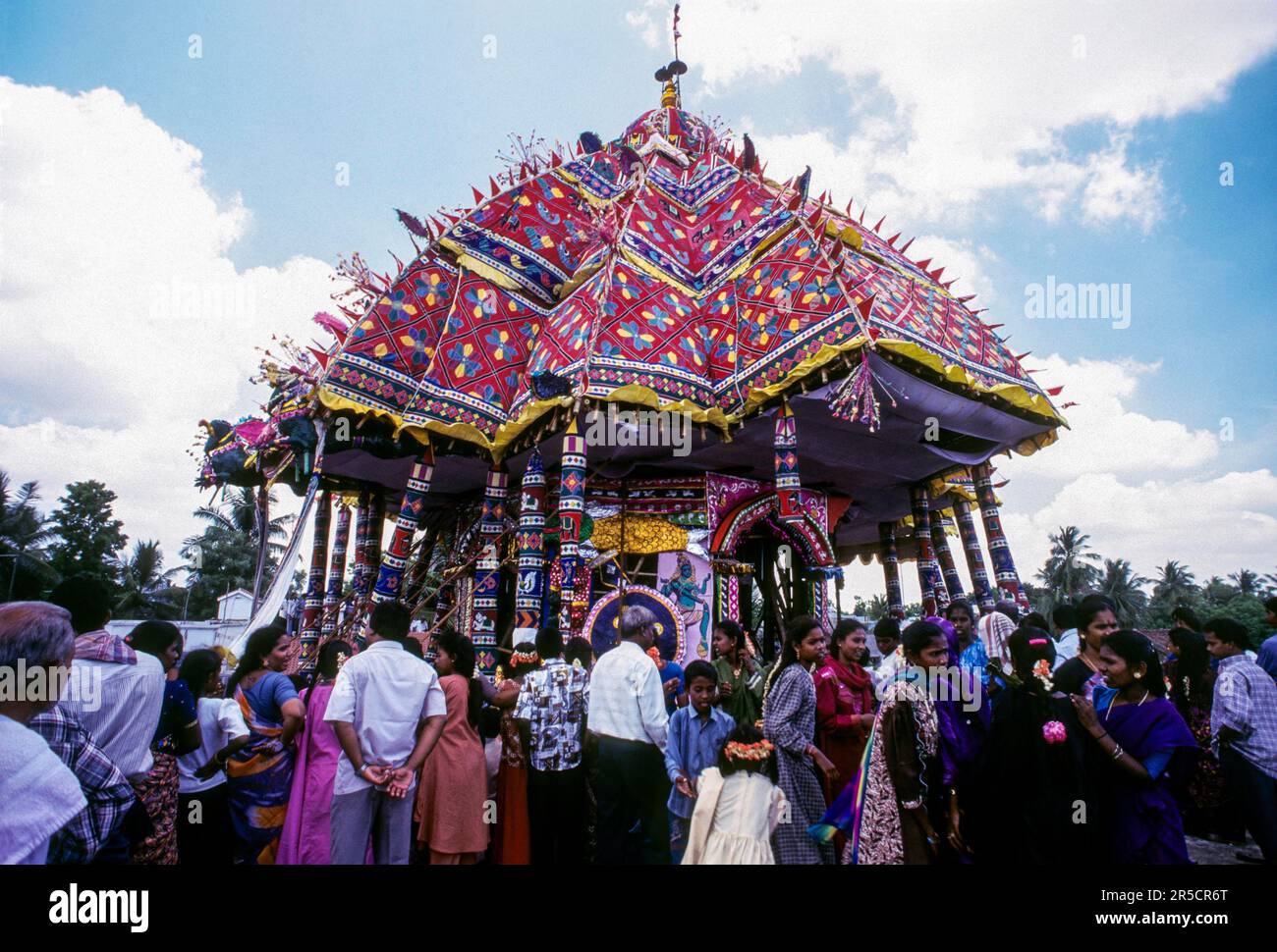 Festival de chars du Temple à Thiruvarur Tiruvarur, Tamil Nadu, Inde du Sud, Inde, Asie. Plus grand char en Inde Banque D'Images