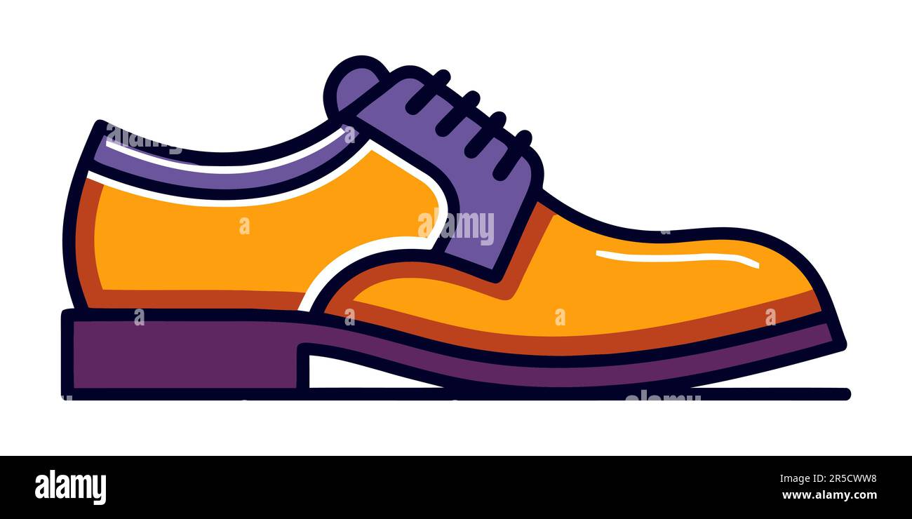 Jolies chaussures classiques pour hommes. Chaussures pour hommes isolées sur fond blanc. Chaussures de dessin animé. Illustration vectorielle Illustration de Vecteur