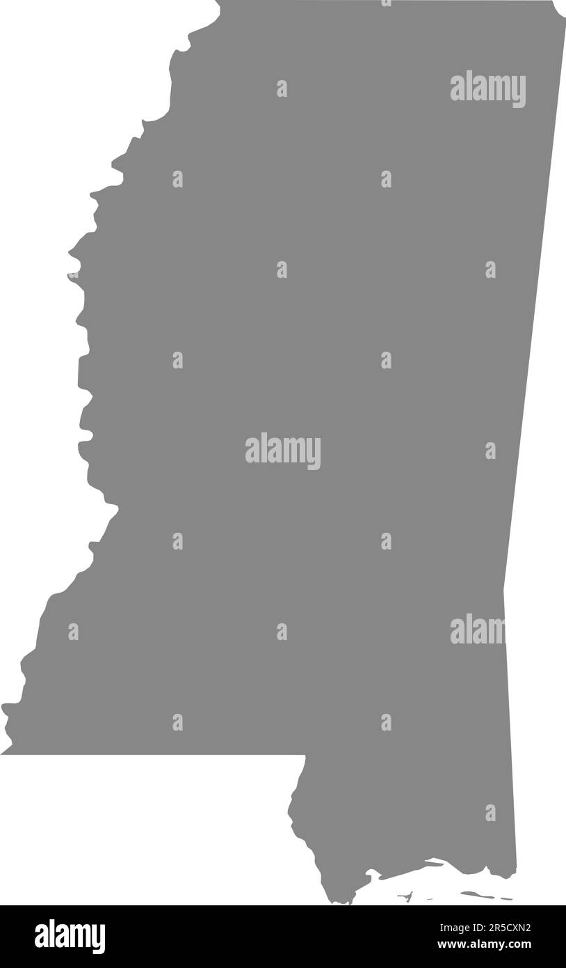 Carte DES couleurs CMJN GRISES du MISSISSIPPI, États-Unis Illustration de Vecteur