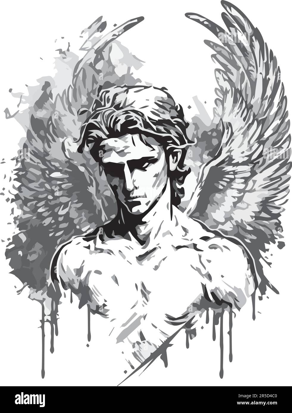 Belle silhouette d'ange avec ailes.Vector Illustration de Vecteur