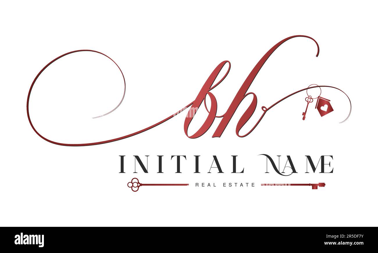 Luxe BH ou HB logo monogramme initial pour la maison immobilière Illustration de Vecteur