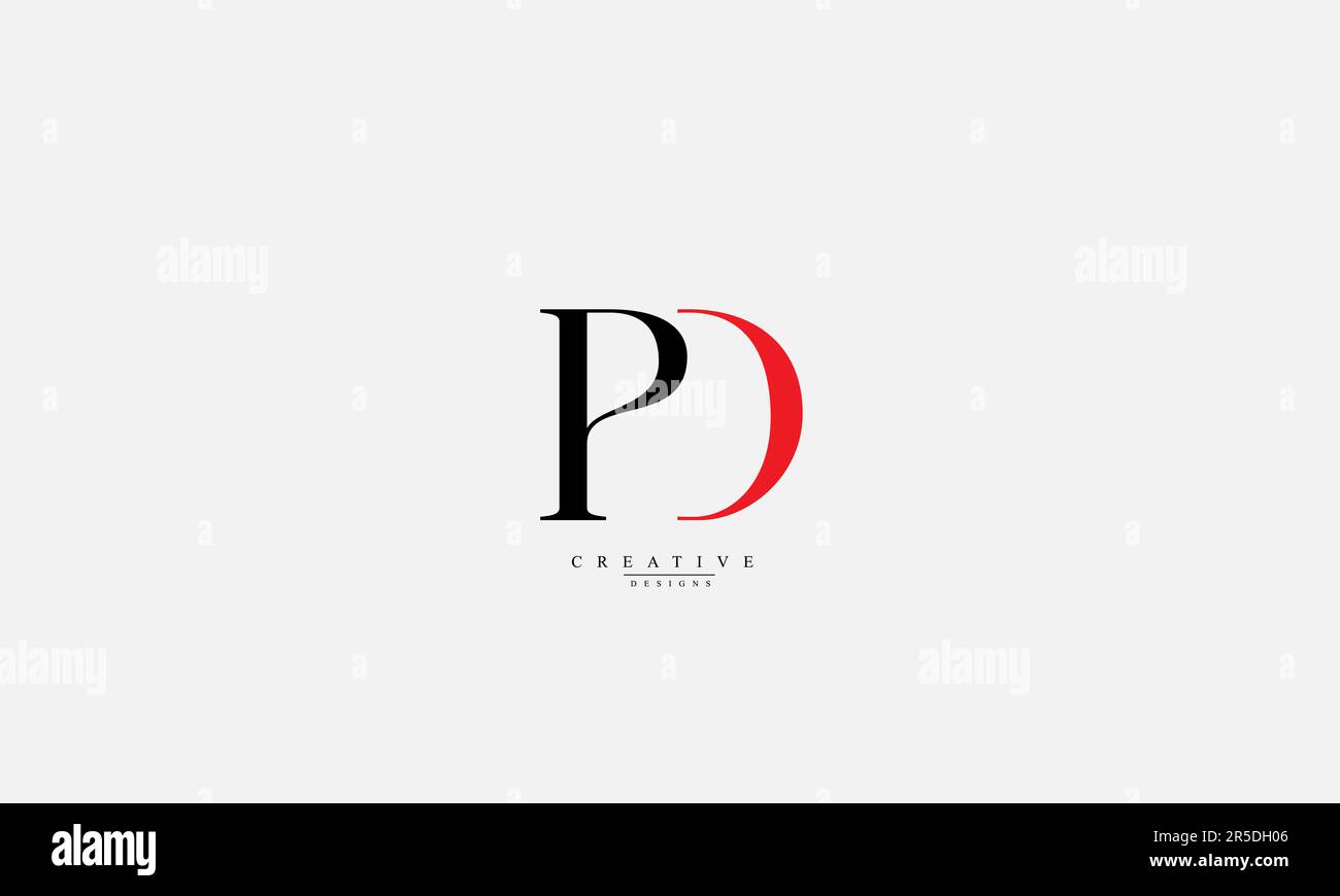 Lettres de l'alphabet initiales Monogram logo PD DP P D Illustration de Vecteur