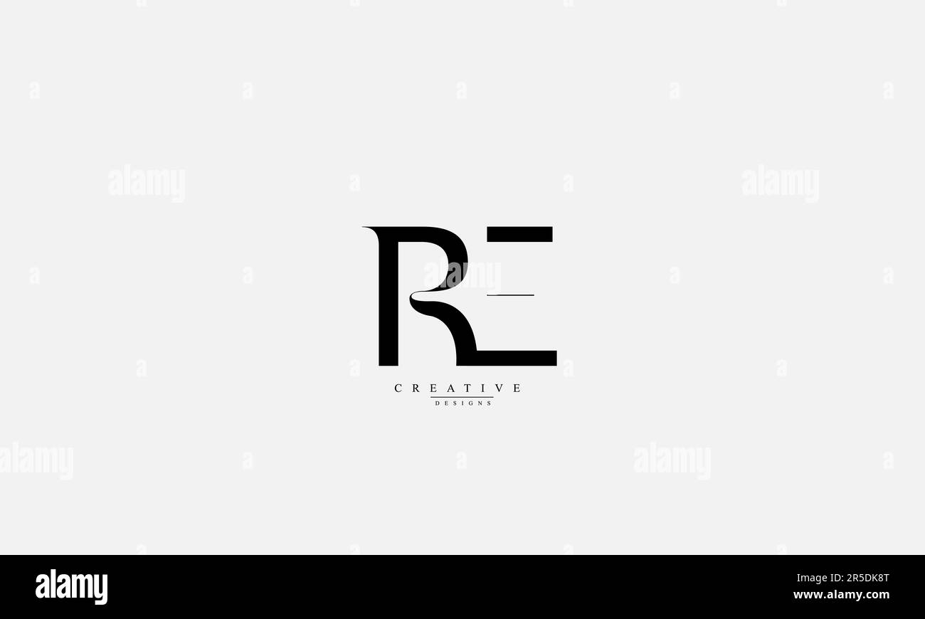 Lettres de l'alphabet initiales Monogram logo RE R E Illustration de Vecteur