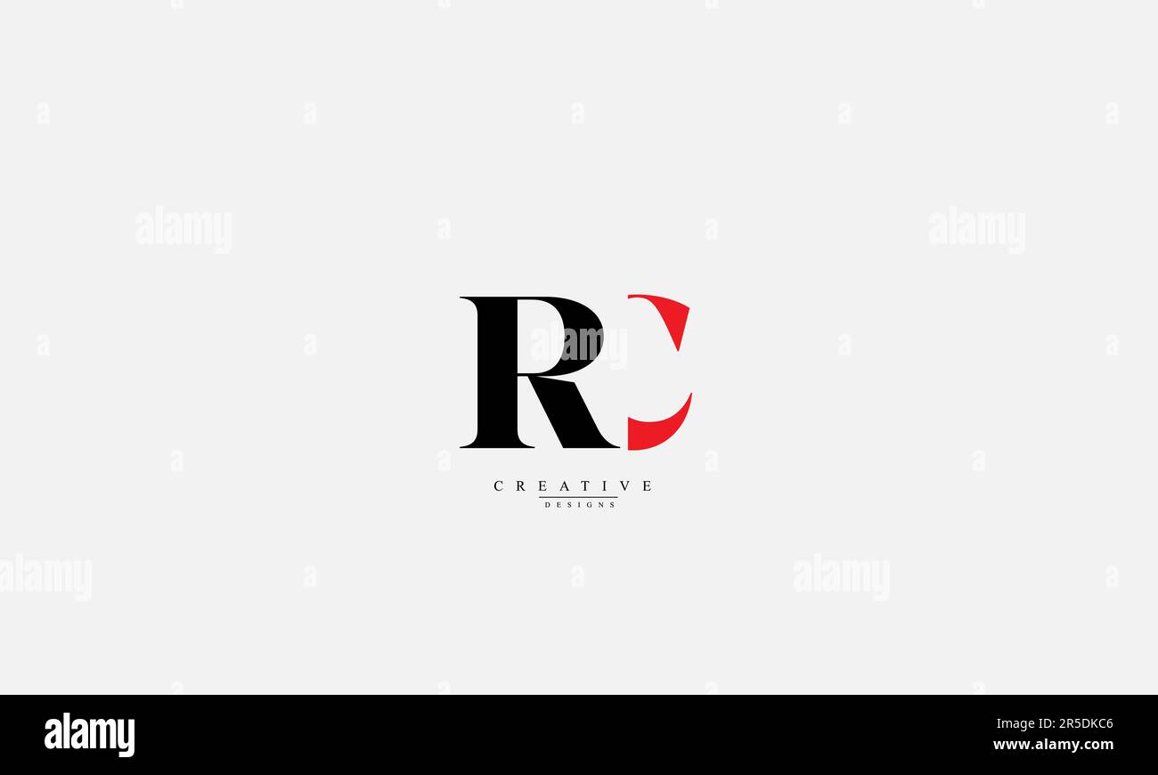 Lettres de l'alphabet initiales Monogram logo RC CR R C Illustration de Vecteur
