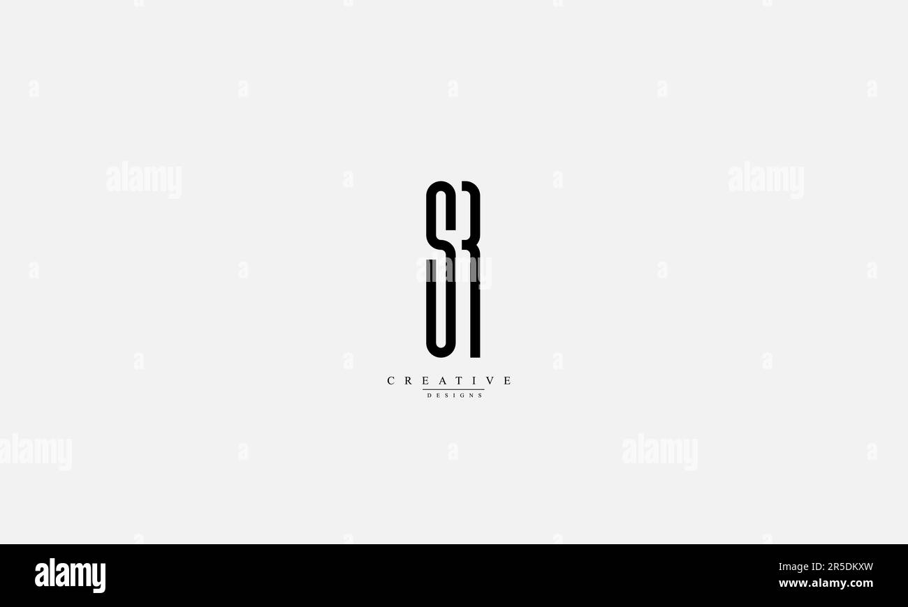 Lettres de l'alphabet initiales Monogram logo SR RS S R Illustration de Vecteur