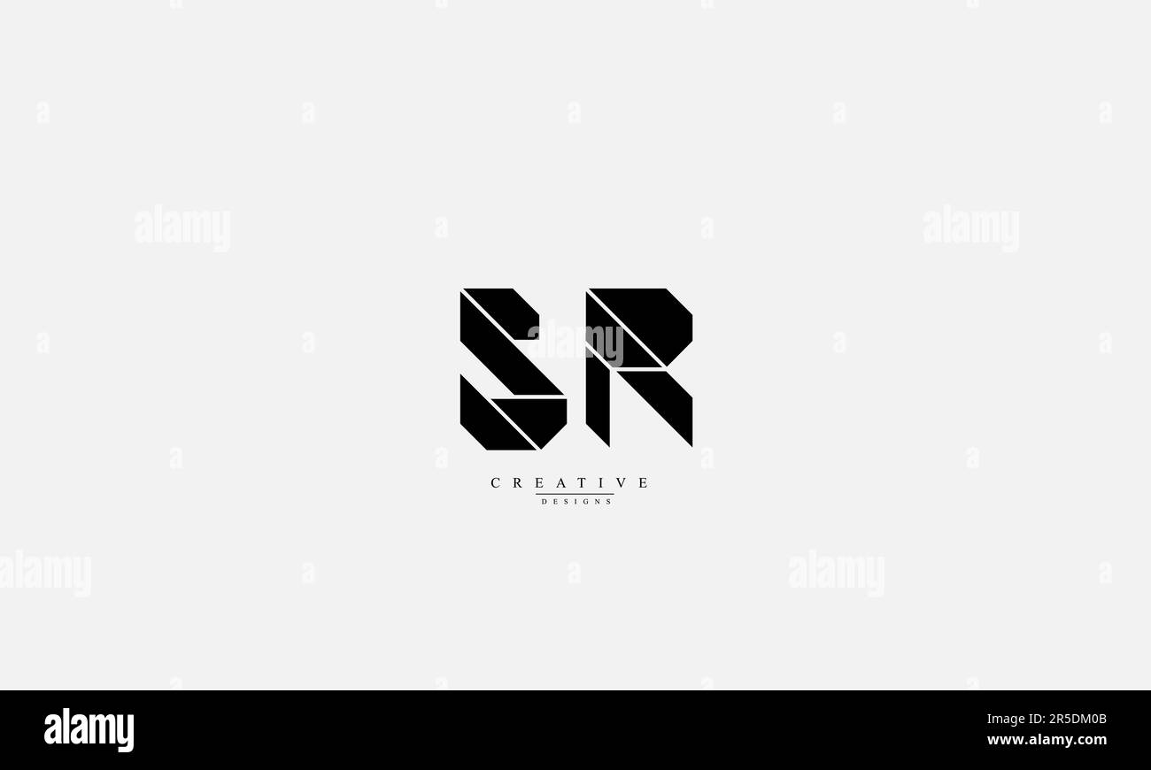 Lettres de l'alphabet initiales Monogram logo SR RS S R Illustration de Vecteur