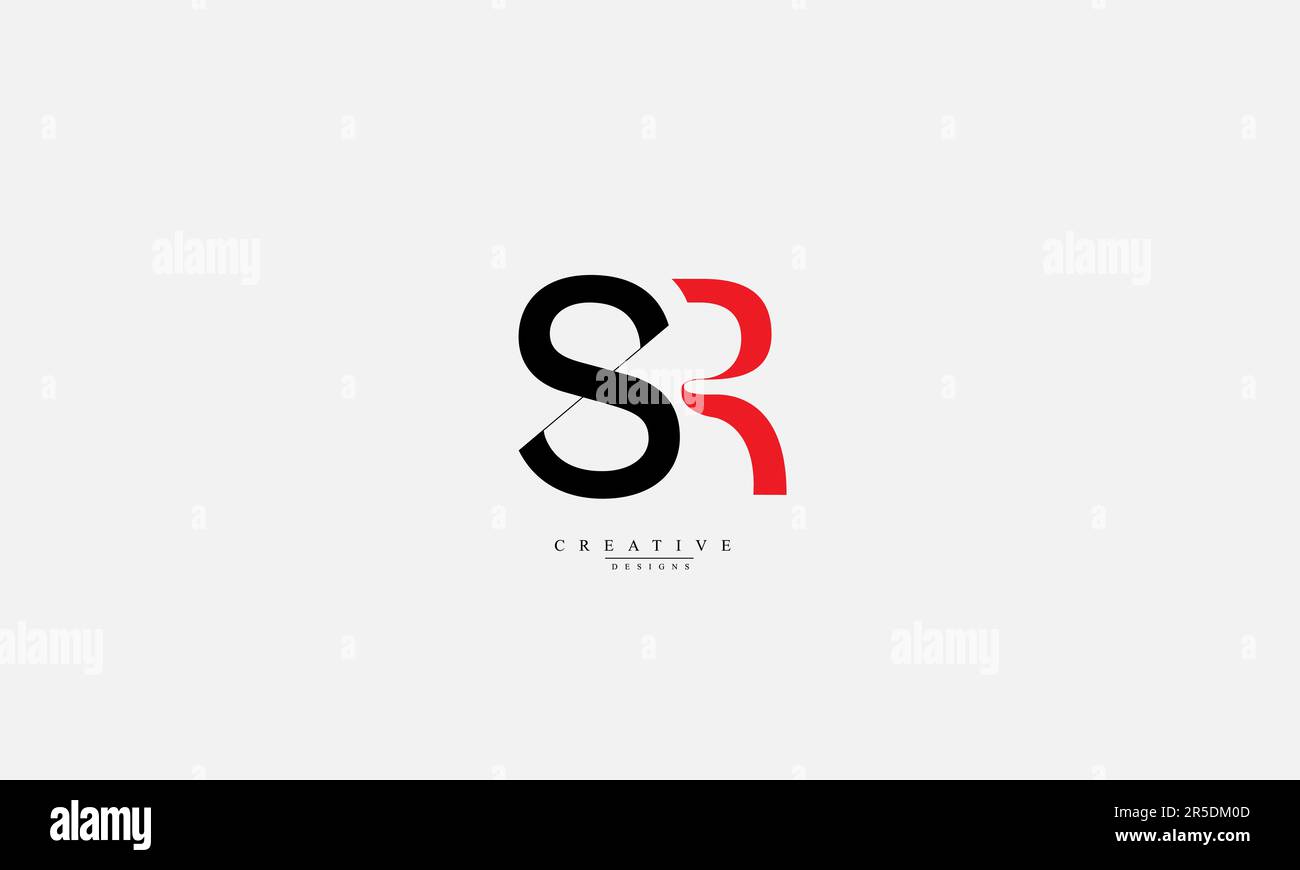 Lettres de l'alphabet initiales Monogram logo SR RS S R Illustration de Vecteur