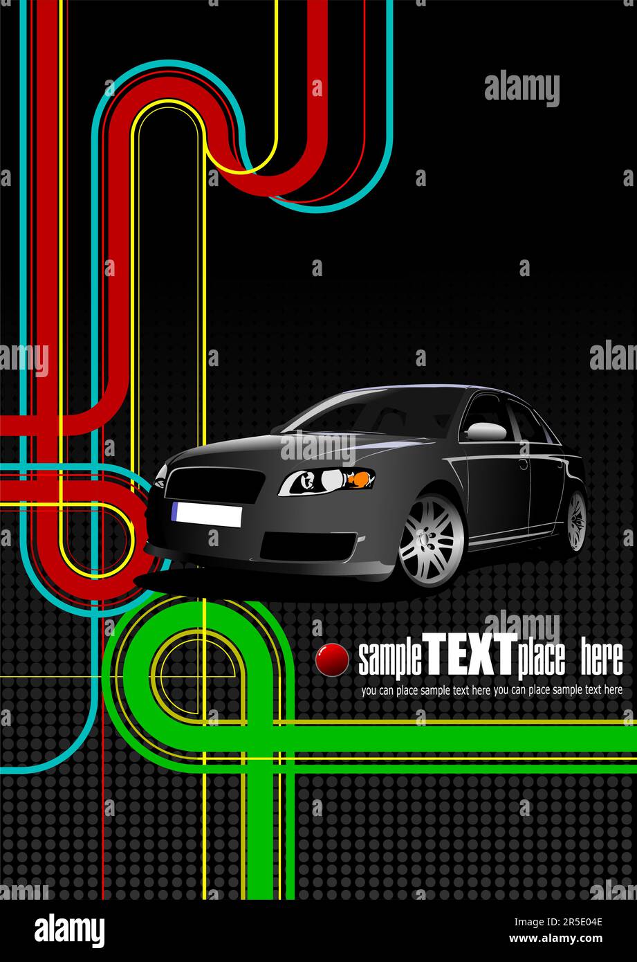Couverture pour la brochure ou le classeur de bureau modèle avec des images  de voiture de jonction et de manque, illustration vectorielle 3D Image  Vectorielle Stock - Alamy