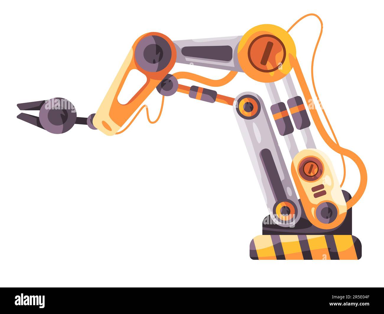 Illustration de la technologie de bras robotisé articulé pour la fabrication de machines automatiques industrielles Illustration de Vecteur