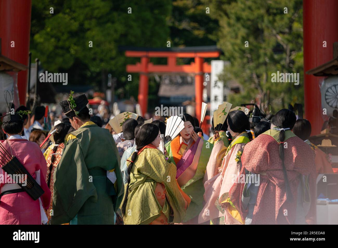 Scène de parade sur le festival Aoi matsuri 2023 à Kyoto, Japon. Banque D'Images