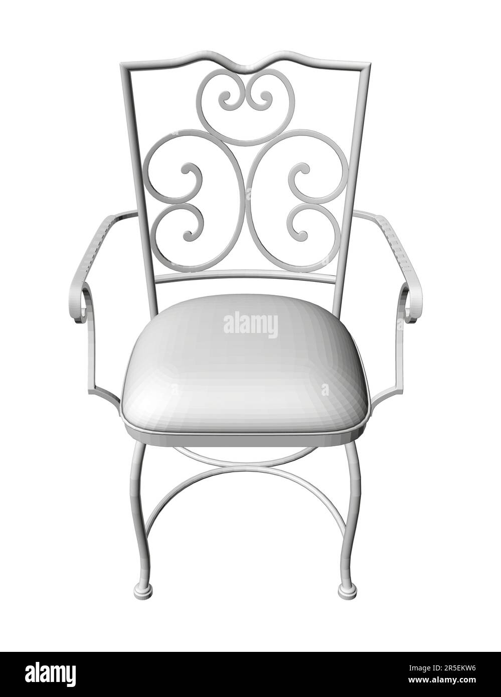 Chaise polygonale vintage à partir de lignes noires isolées sur fond blanc. Vue avant. 3D. Illustration vectorielle. Illustration de Vecteur