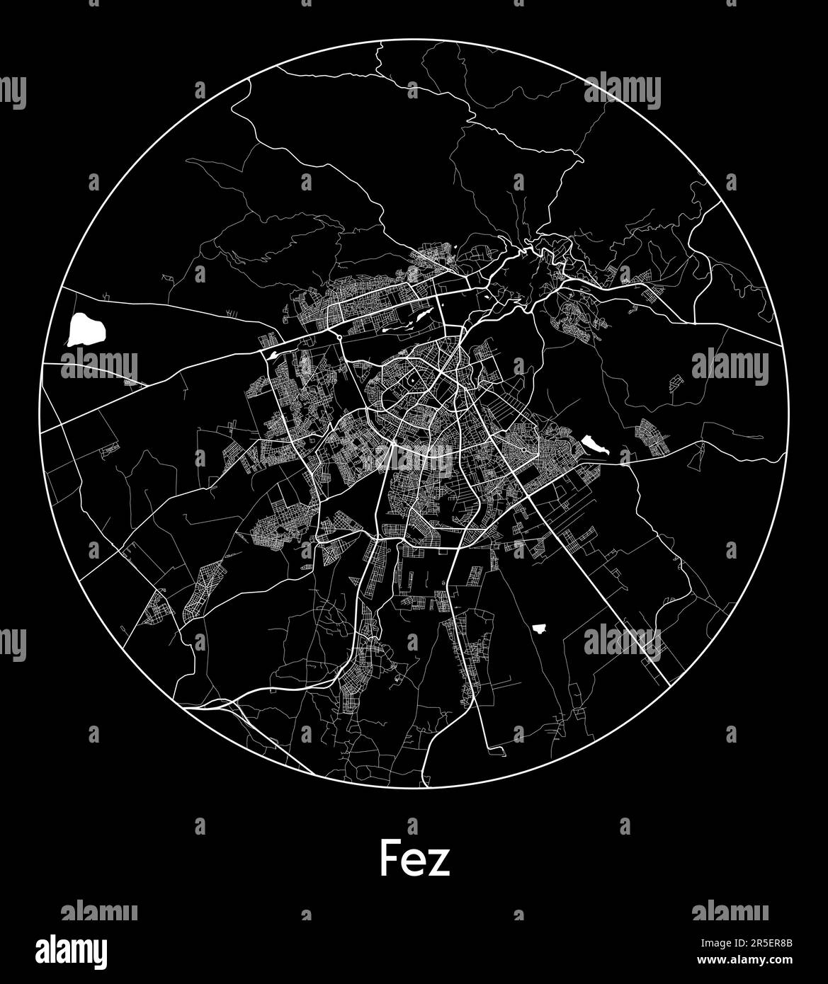 Carte de la ville Fez Maroc Afrique illustration vectorielle Illustration de Vecteur