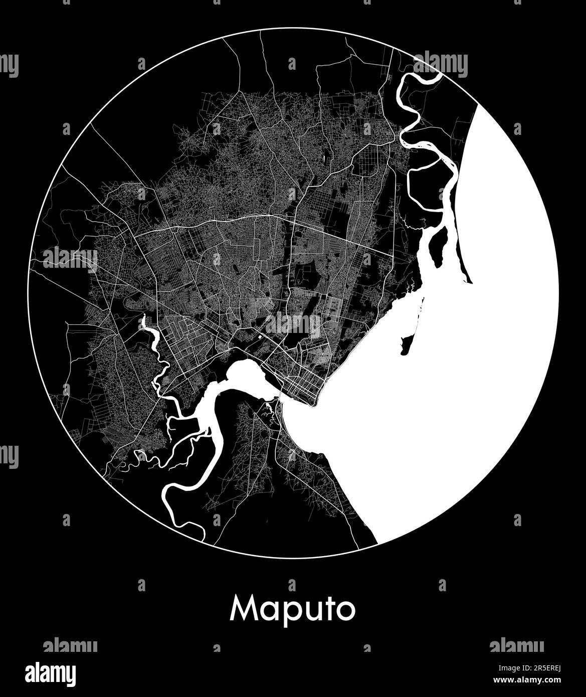 Carte de la ville Maputo Mozambique Afrique illustration vectorielle Illustration de Vecteur