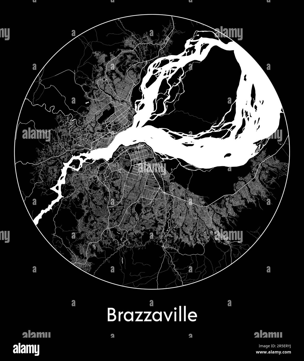 Carte de la ville Brazzaville République du Congo Afrique illustration ...