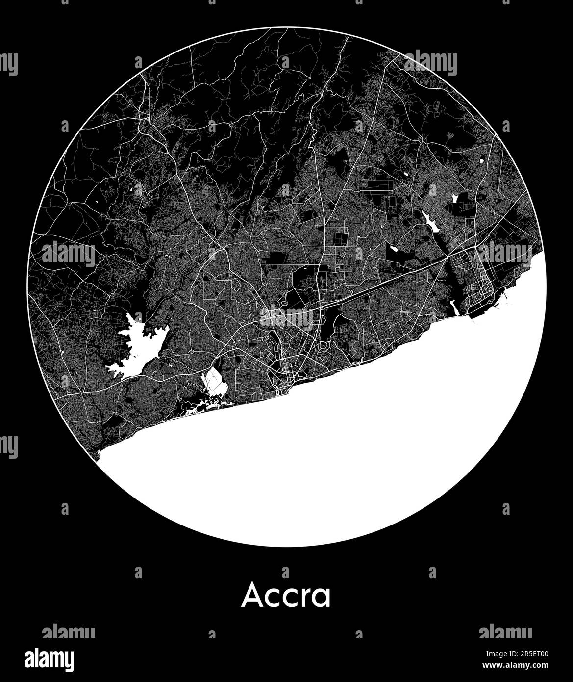 Carte de la ville Accra Ghana Afrique illustration vectorielle Illustration de Vecteur