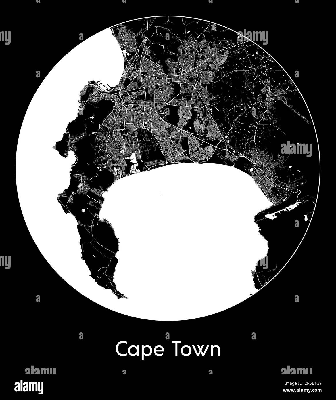 Carte de la ville Cape Town Afrique du Sud illustration vectorielle Illustration de Vecteur