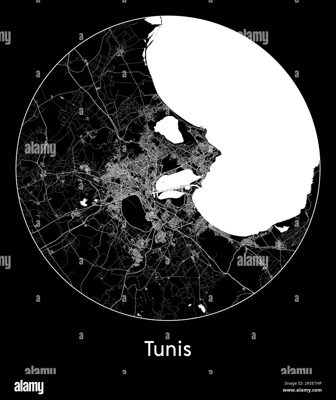Carte de la ville Tunis Tunisie Afrique illustration vectorielle Illustration de Vecteur
