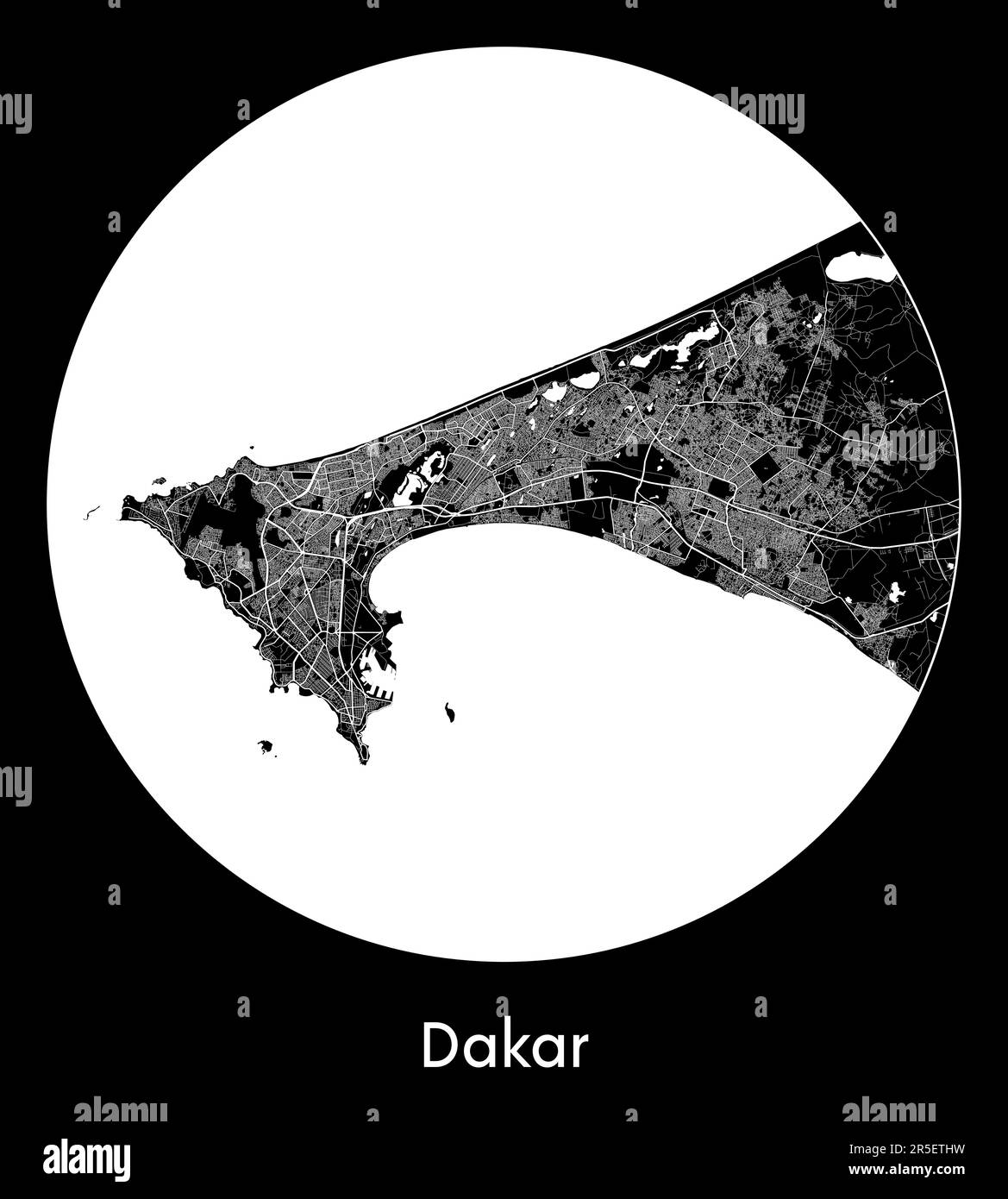 Carte de la ville Dakar Sénégal Afrique illustration vectorielle Illustration de Vecteur
