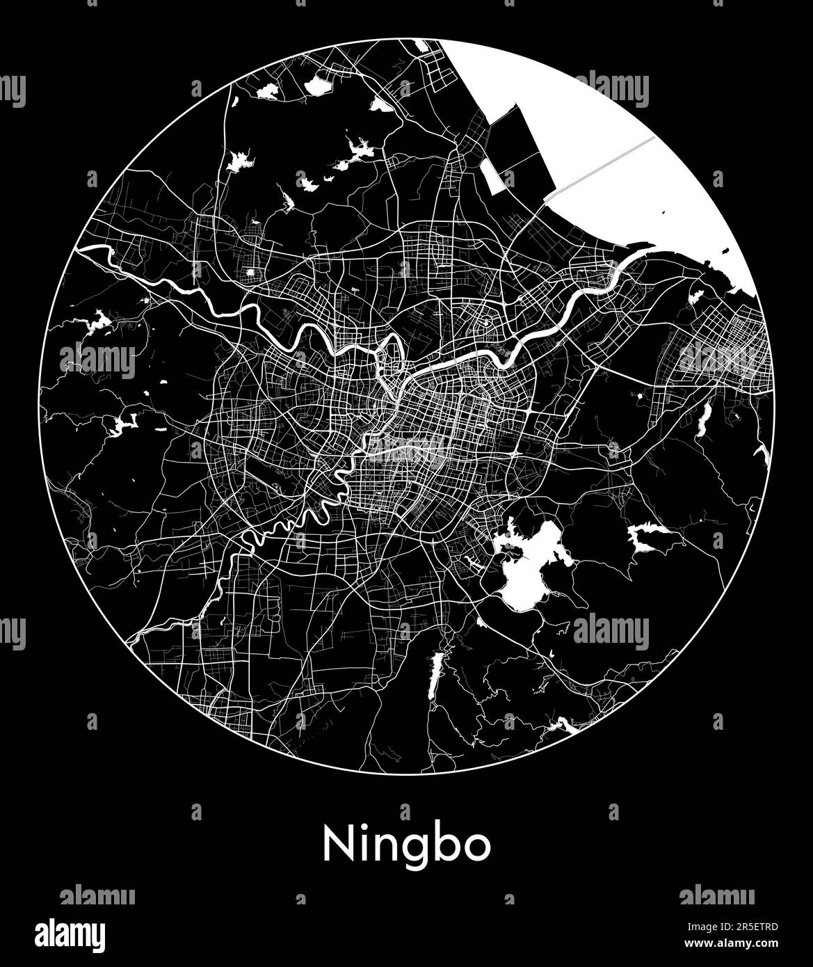 Carte de la ville Ningbo Chine Asie illustration vectorielle Illustration de Vecteur