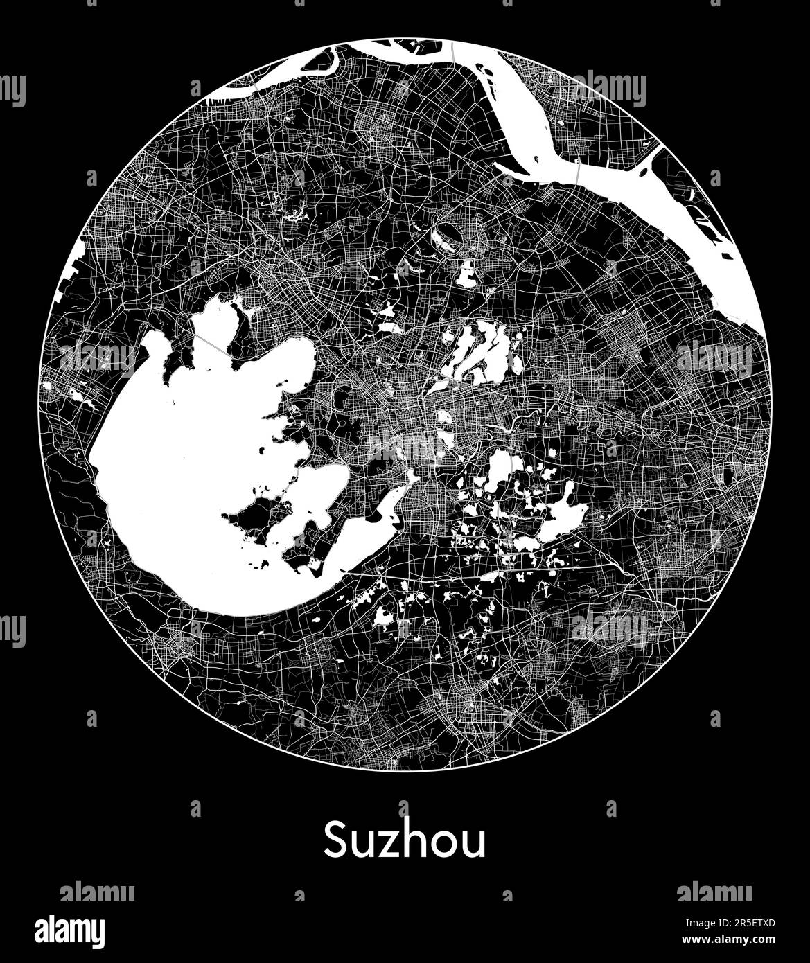 Carte de la ville Suzhou Chine Asie illustration vectorielle Illustration de Vecteur