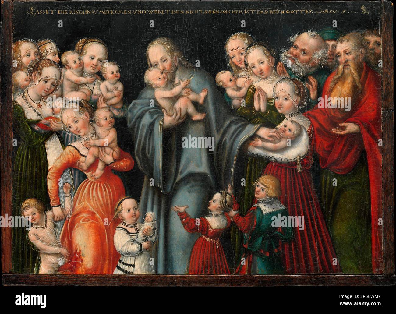 Christ Bénédiction des enfants. Lucas Cranach le plus jeune et atelier. c. 1545-50 Banque D'Images
