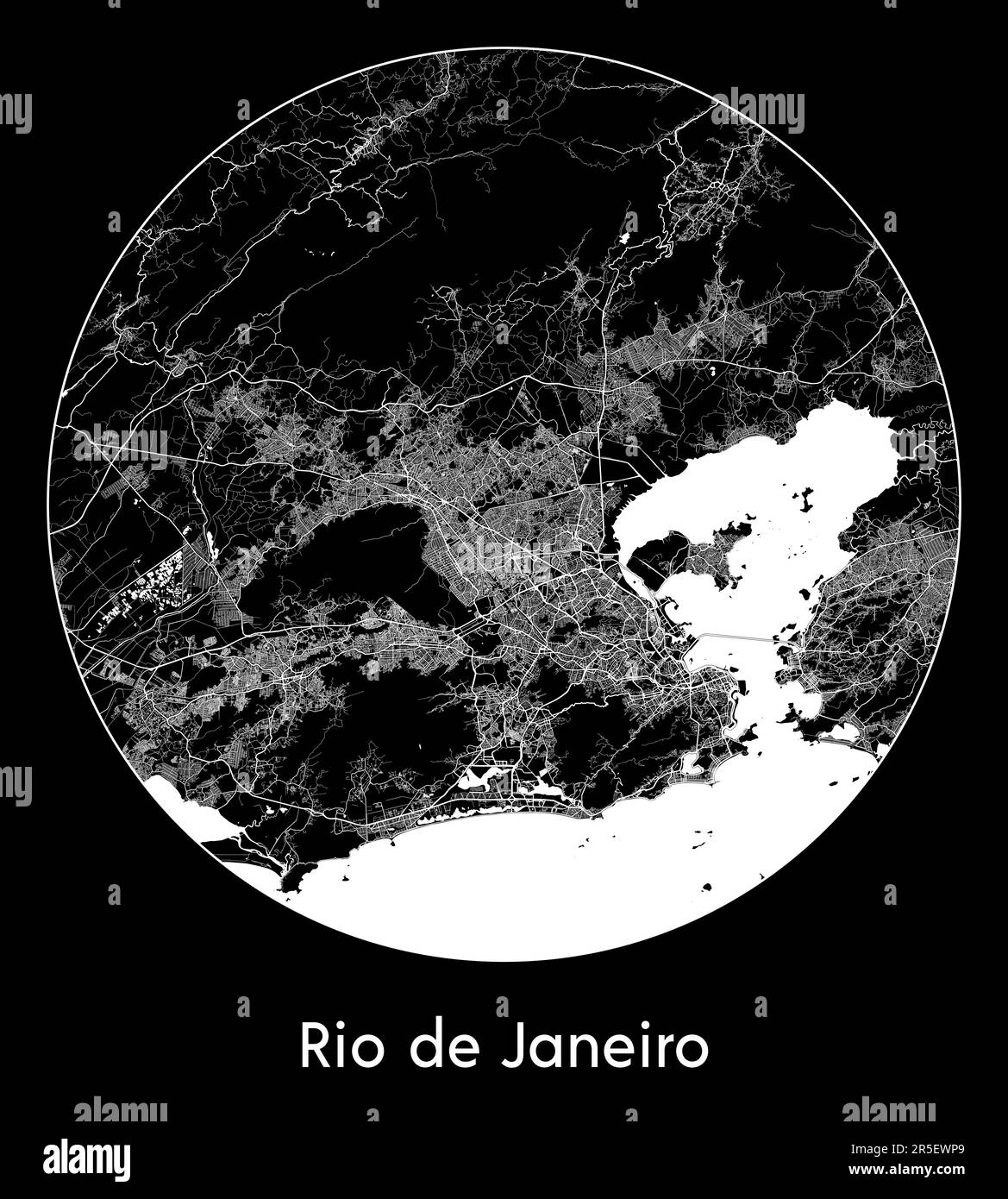 Carte de la ville Rio de Janeiro Brésil Amérique du Sud illustration vectorielle Illustration de Vecteur