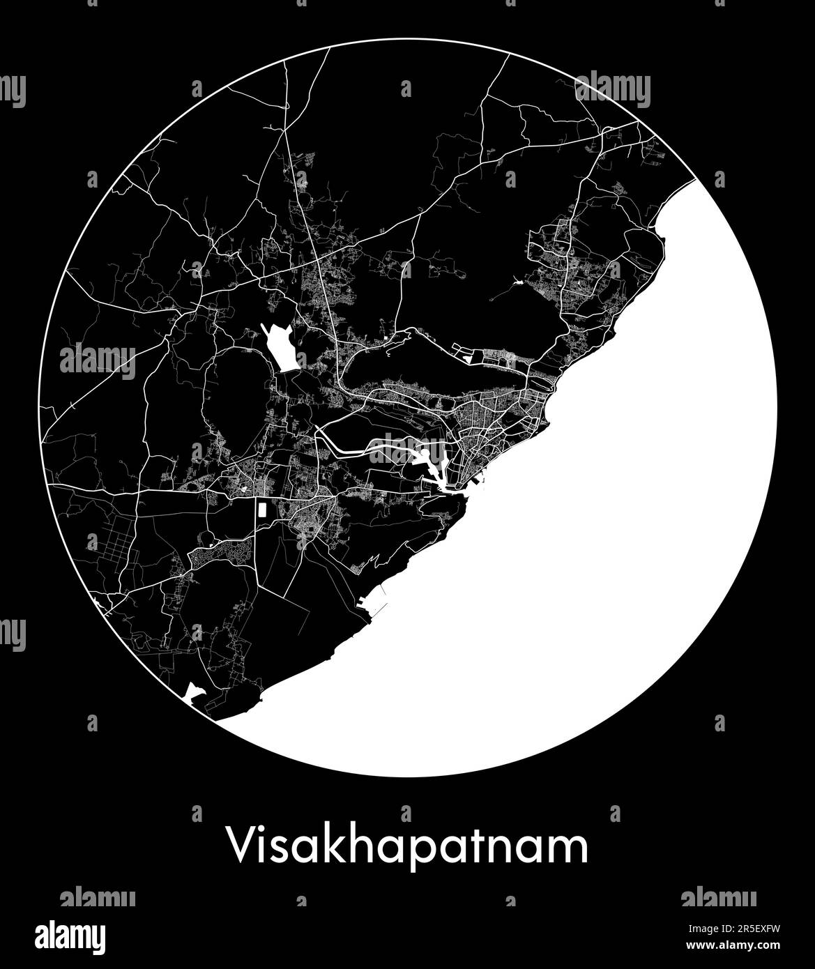 Carte de la ville Visakhapatnam Inde illustration vectorielle Asie Illustration de Vecteur