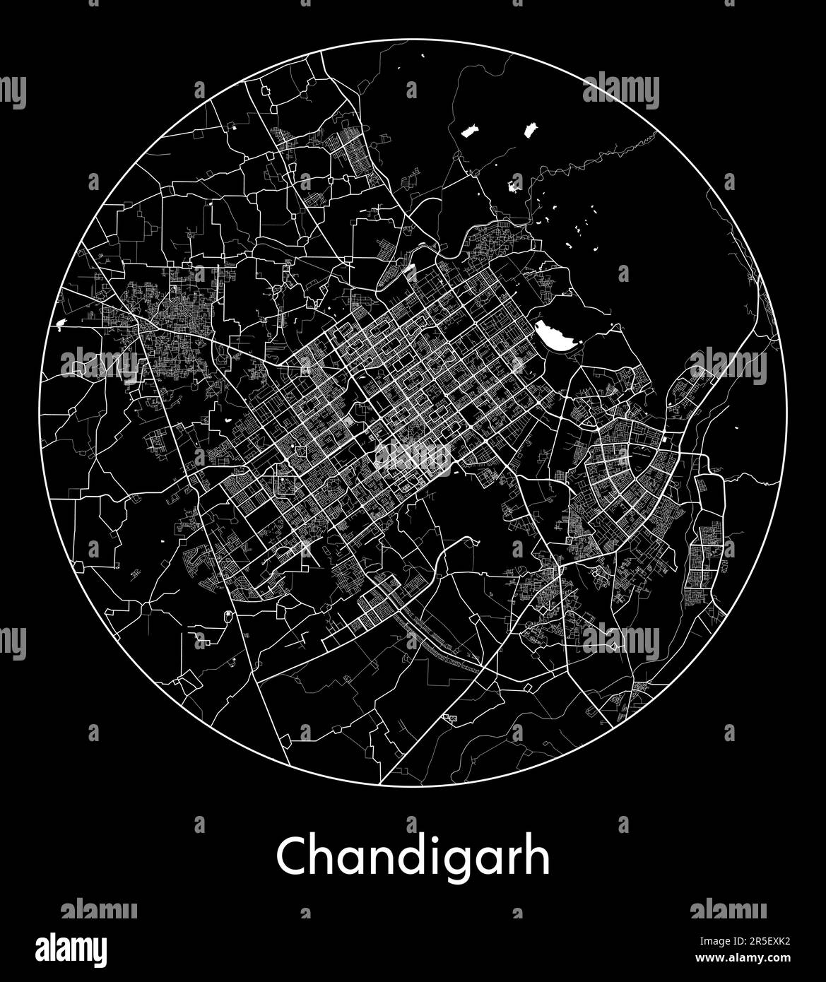 Carte de la ville Chandigarh Inde Asie illustration vectorielle Illustration de Vecteur