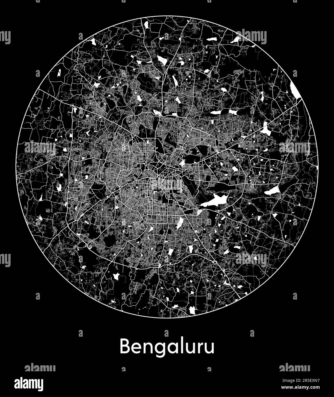 Carte de la ville Bengaluru Inde Asie illustration vectorielle Illustration de Vecteur