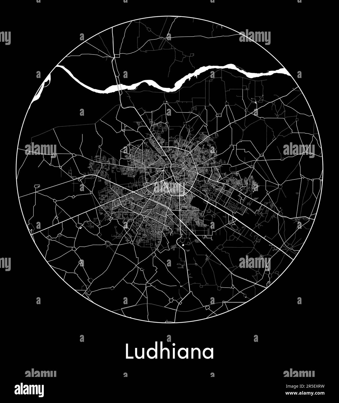 Carte de la ville Ludhiana Inde Asie illustration vectorielle Illustration de Vecteur