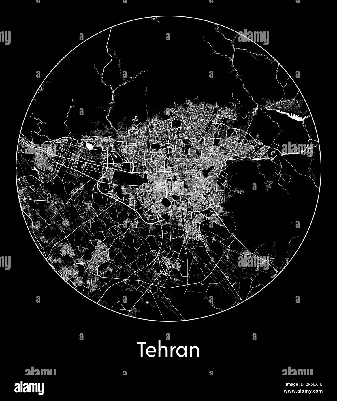 Carte de la ville Téhéran Iran Asie illustration vectorielle Illustration de Vecteur