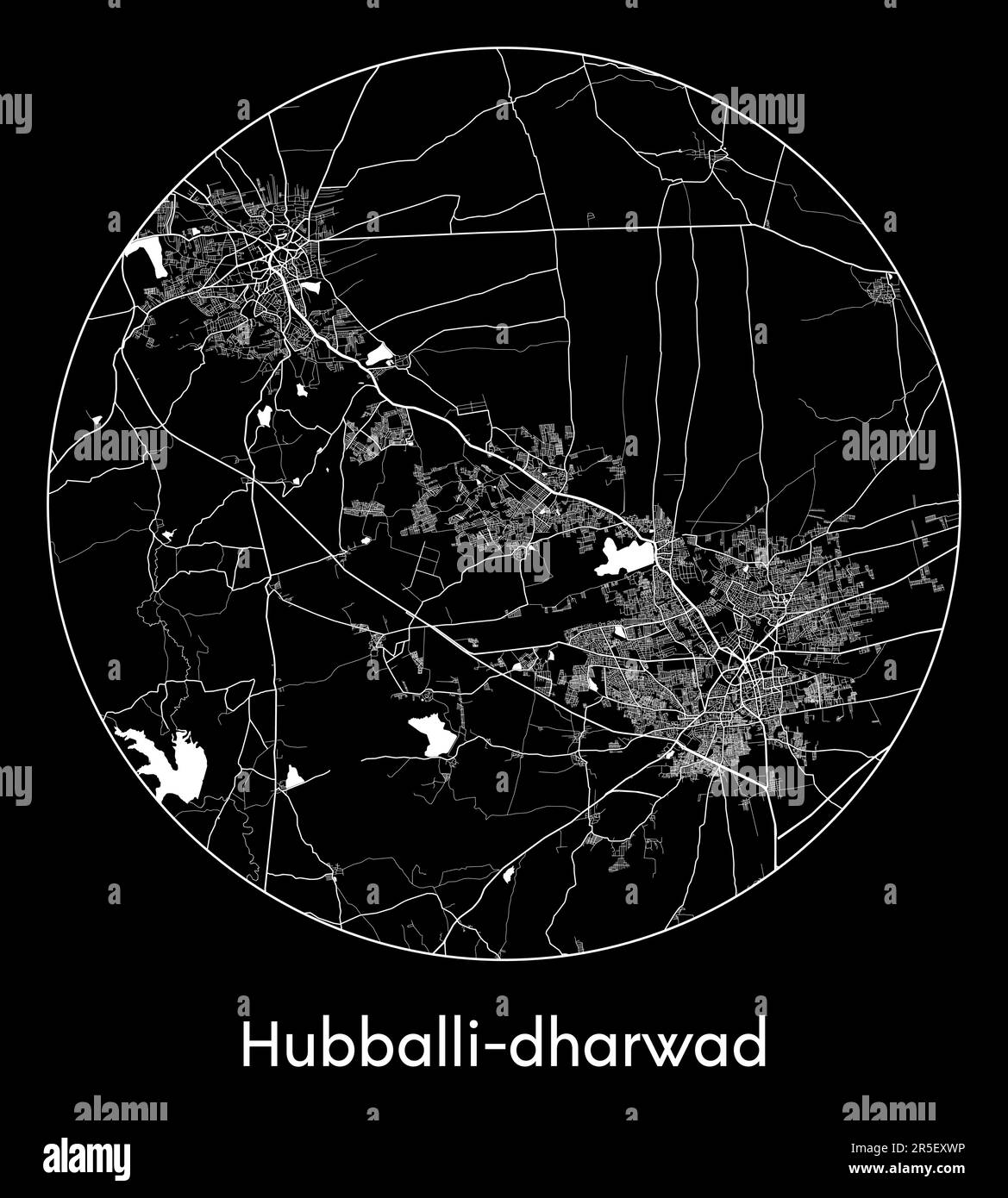 Carte de la ville Hubballi-dharwad Inde illustration du vecteur Asie Illustration de Vecteur