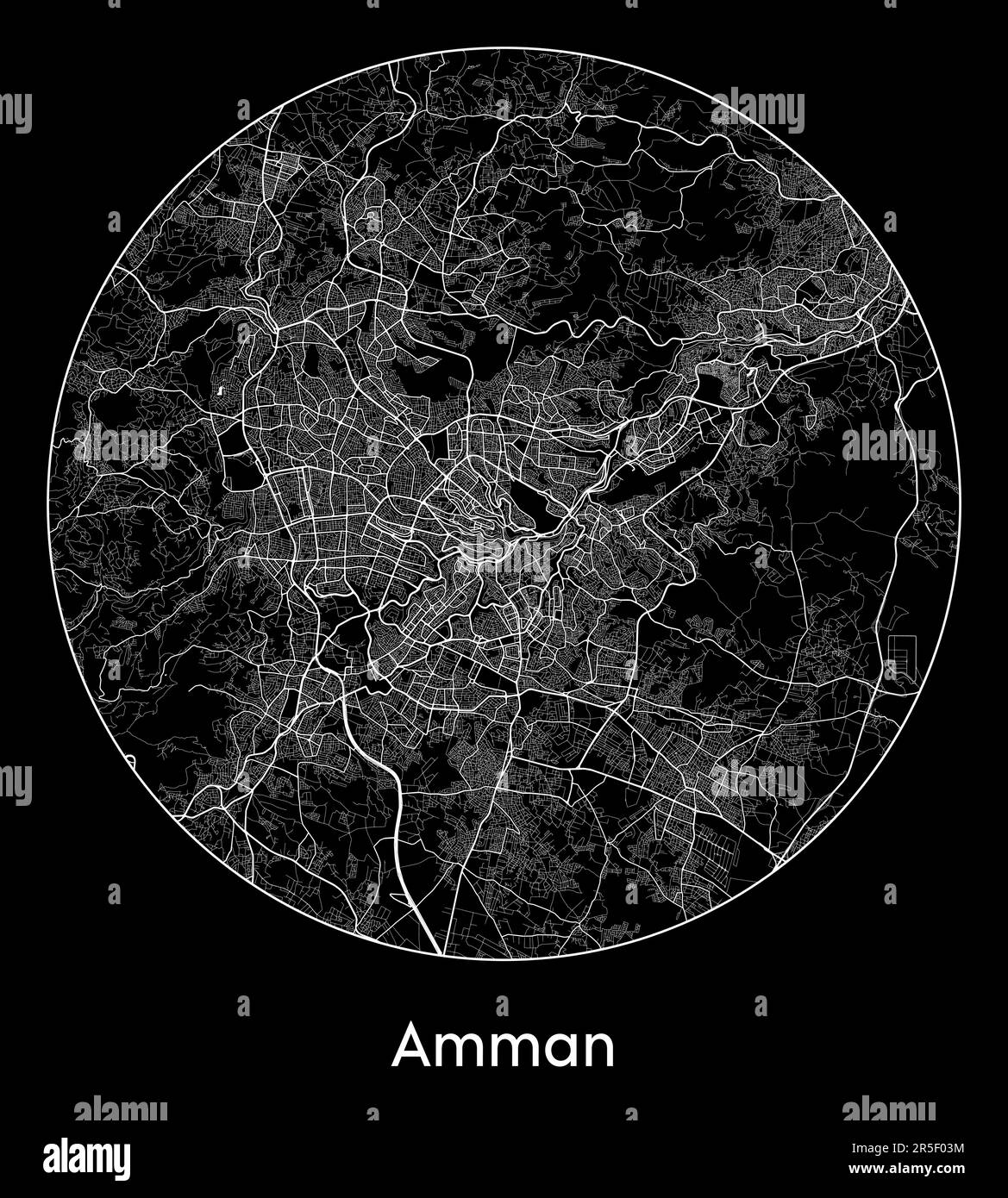 Carte de la ville Amman Jordanie Asie illustration vectorielle Illustration de Vecteur