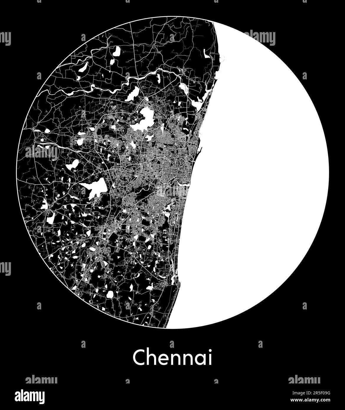 Carte de la ville Chennai Inde illustration vectorielle Asie Illustration de Vecteur