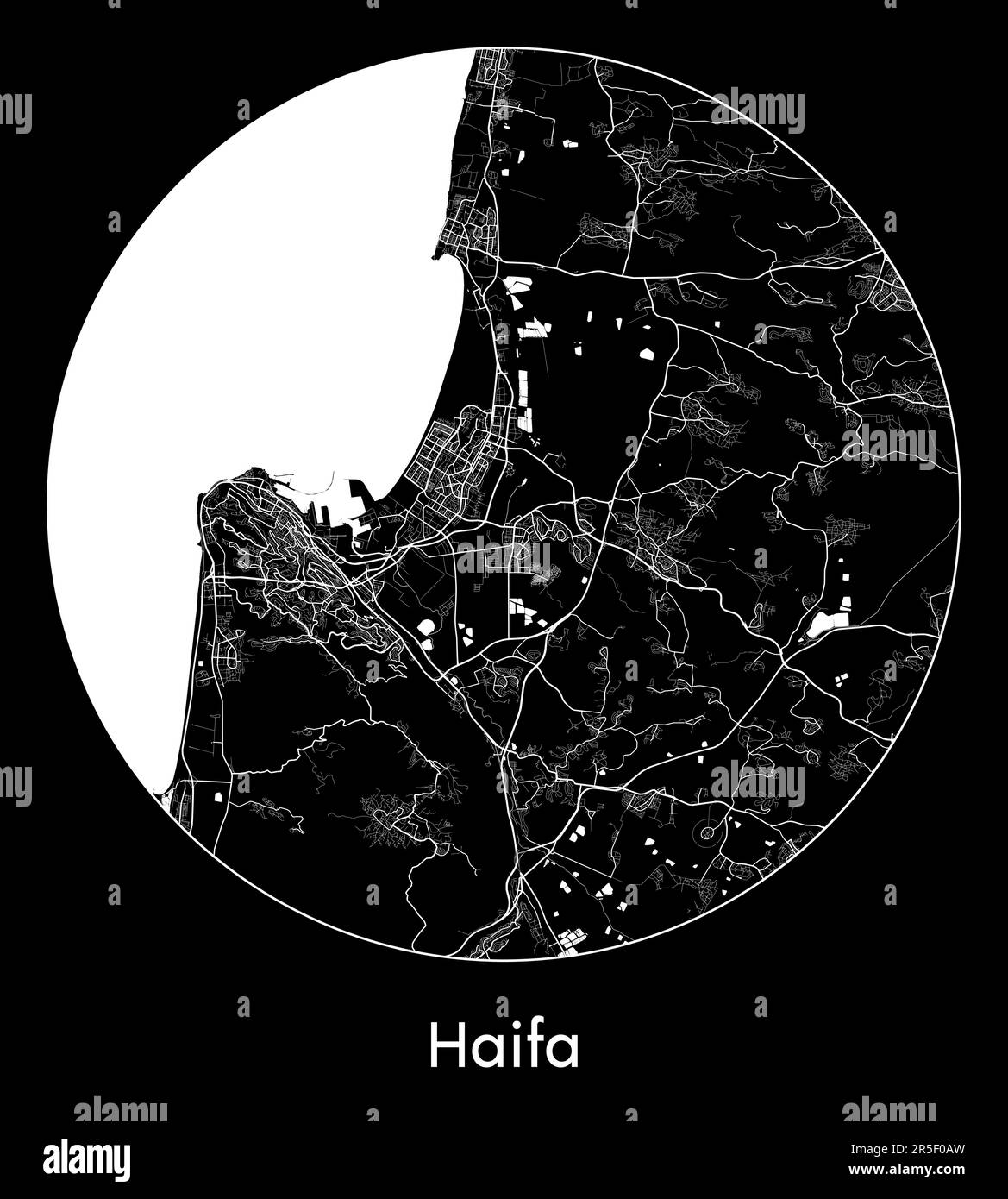 Carte de la ville Haifa Israël Asie illustration vectorielle Illustration de Vecteur