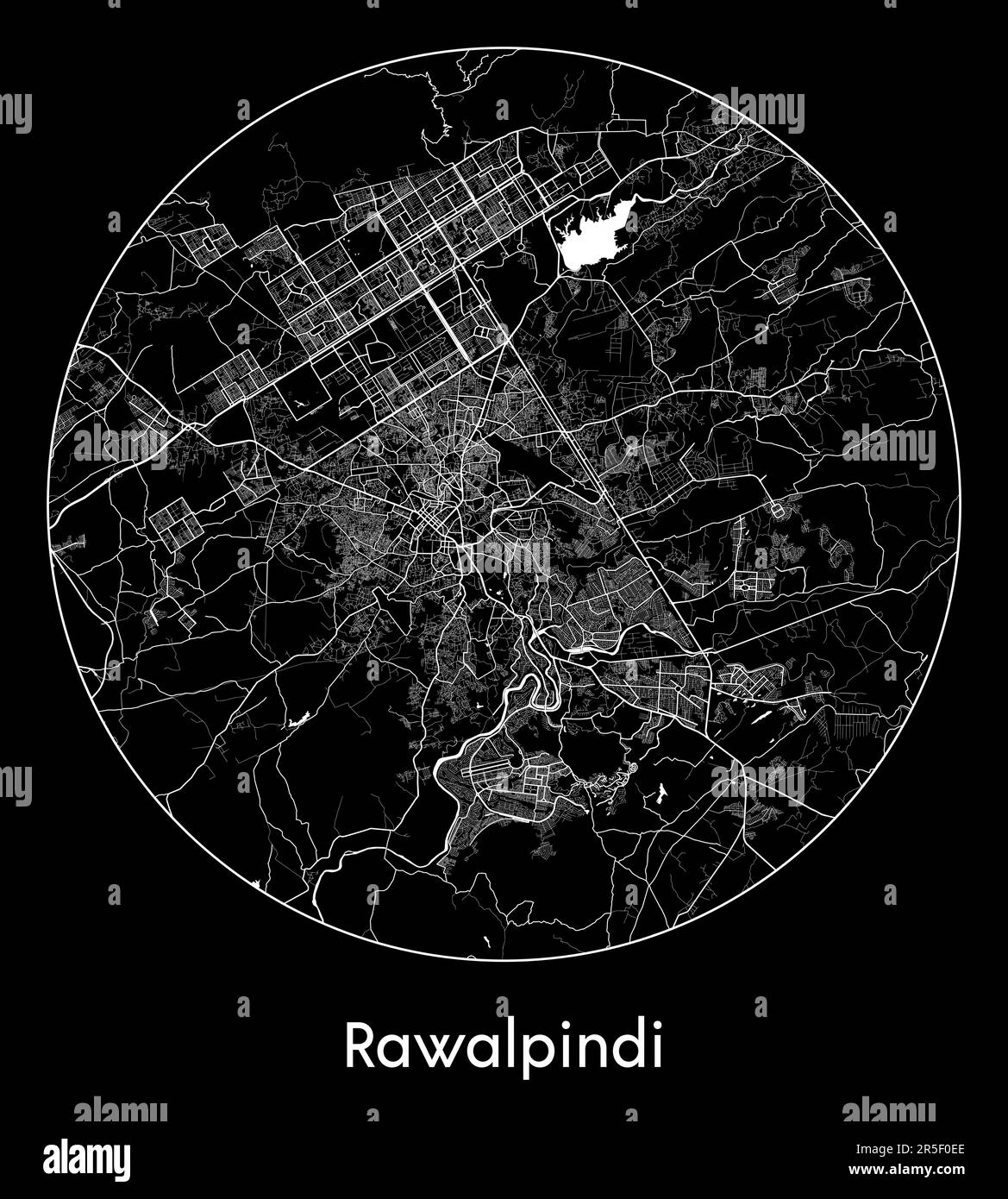 Carte de la ville Rawalpindi Pakistan Asia illustration vectorielle Illustration de Vecteur