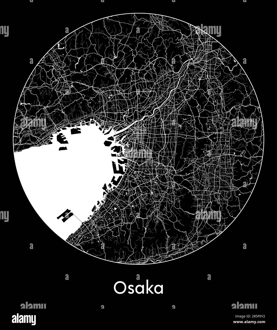 Carte de la ville Osaka Japon Asie illustration vectorielle Illustration de Vecteur