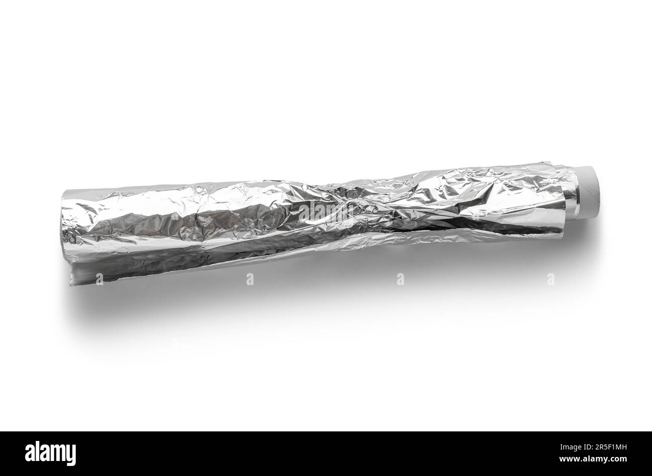Rouleau de papier d'aluminium isolé sur fond blanc Banque D'Images