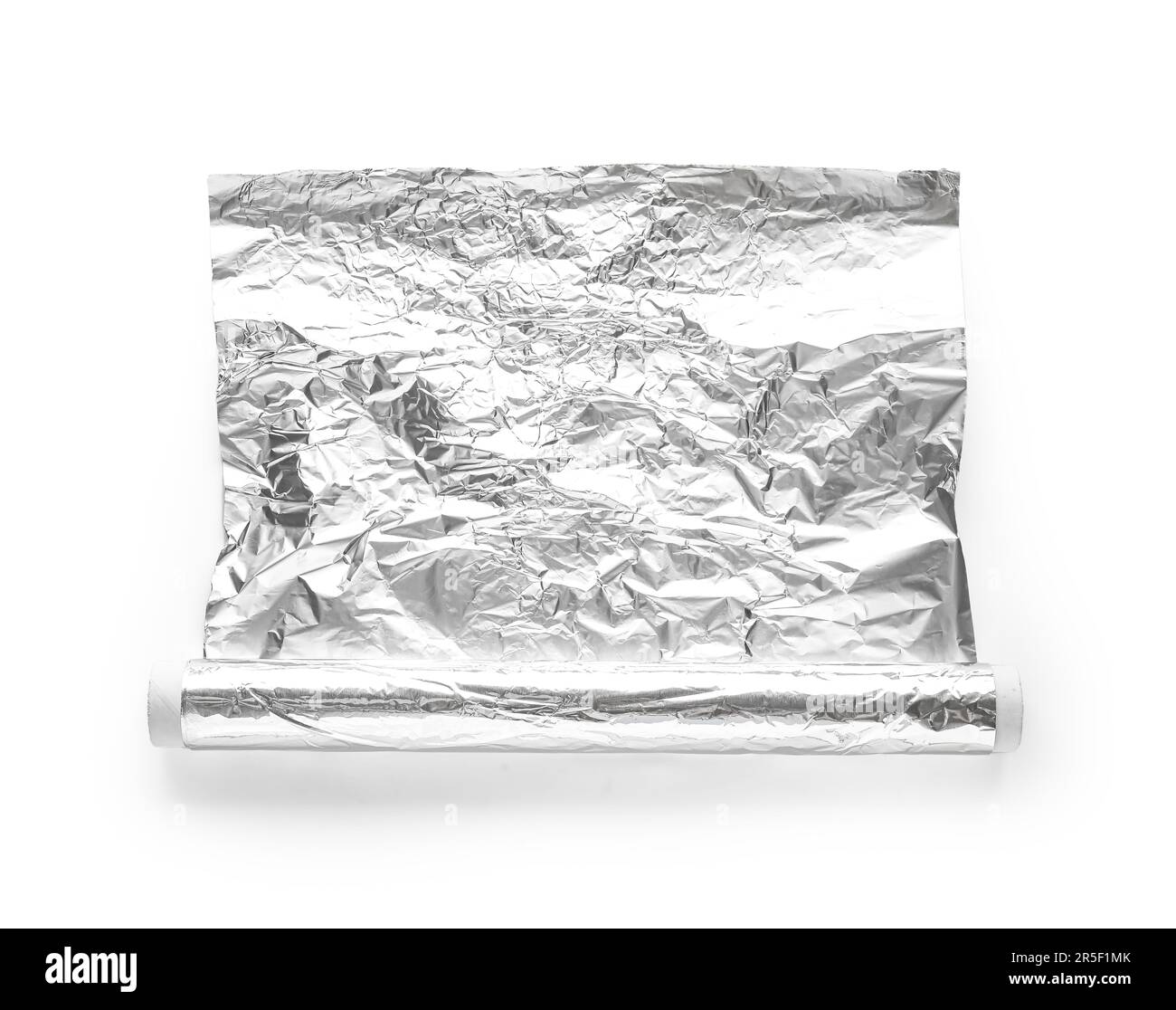 Rouleau de papier d'aluminium isolé sur fond blanc Banque D'Images