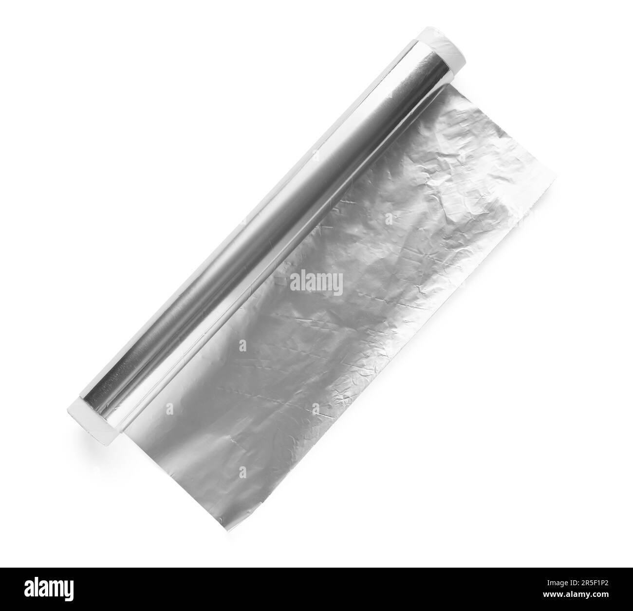 Rouleau de papier d'aluminium isolé sur fond blanc Banque D'Images