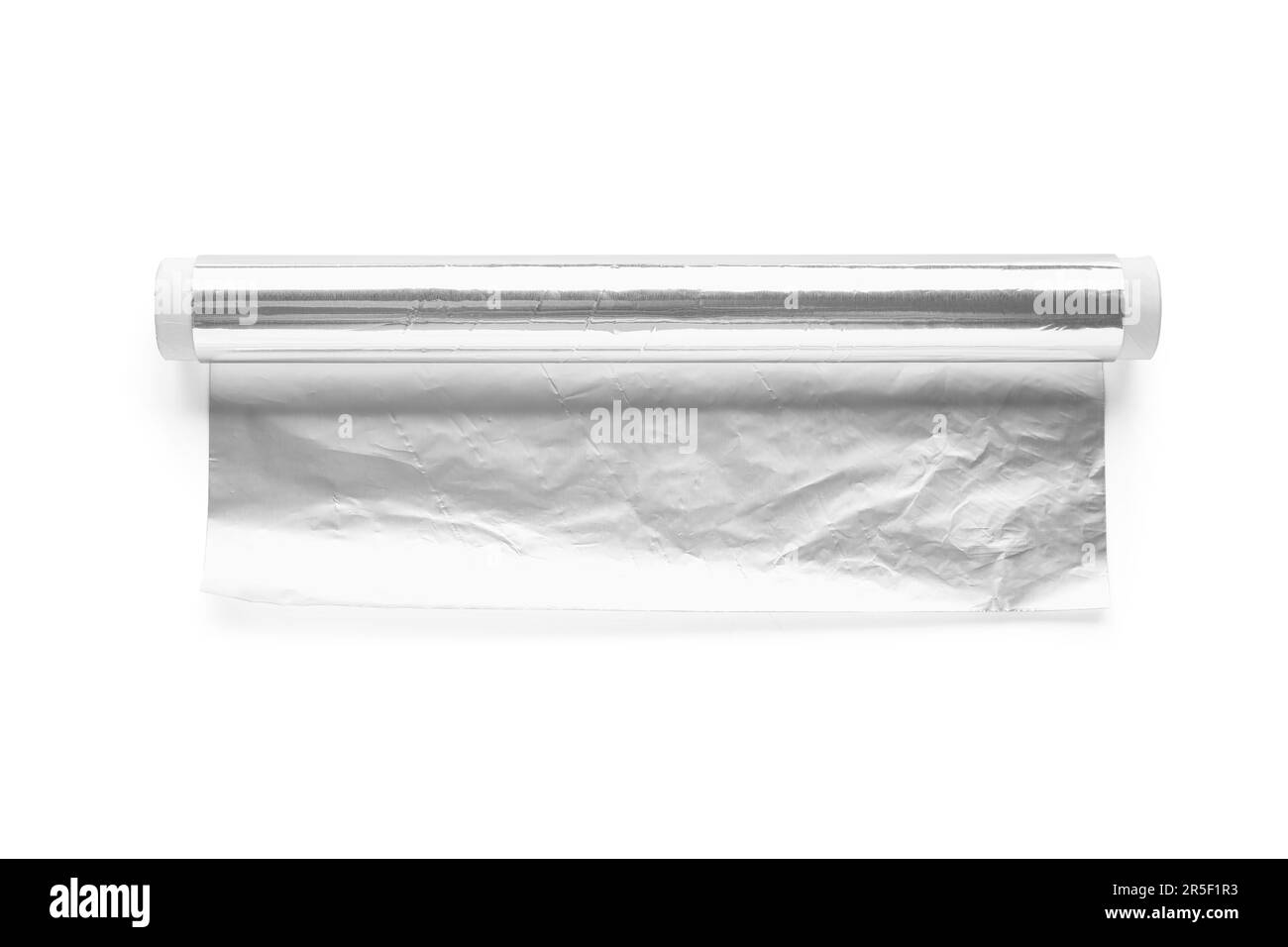Rouleau de papier d'aluminium isolé sur fond blanc Banque D'Images
