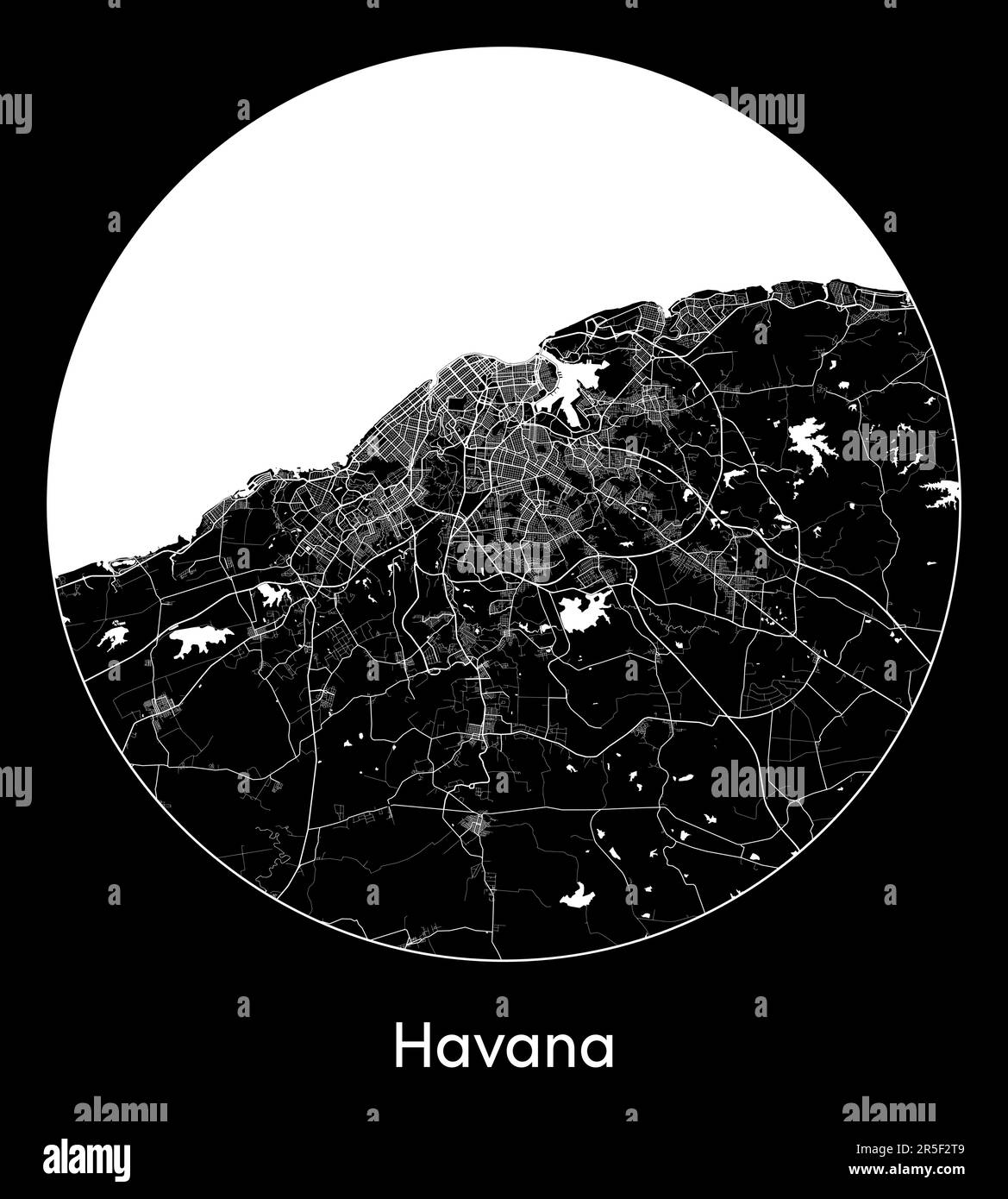 Carte de la ville Havane Cuba Amérique du Nord illustration vectorielle Illustration de Vecteur