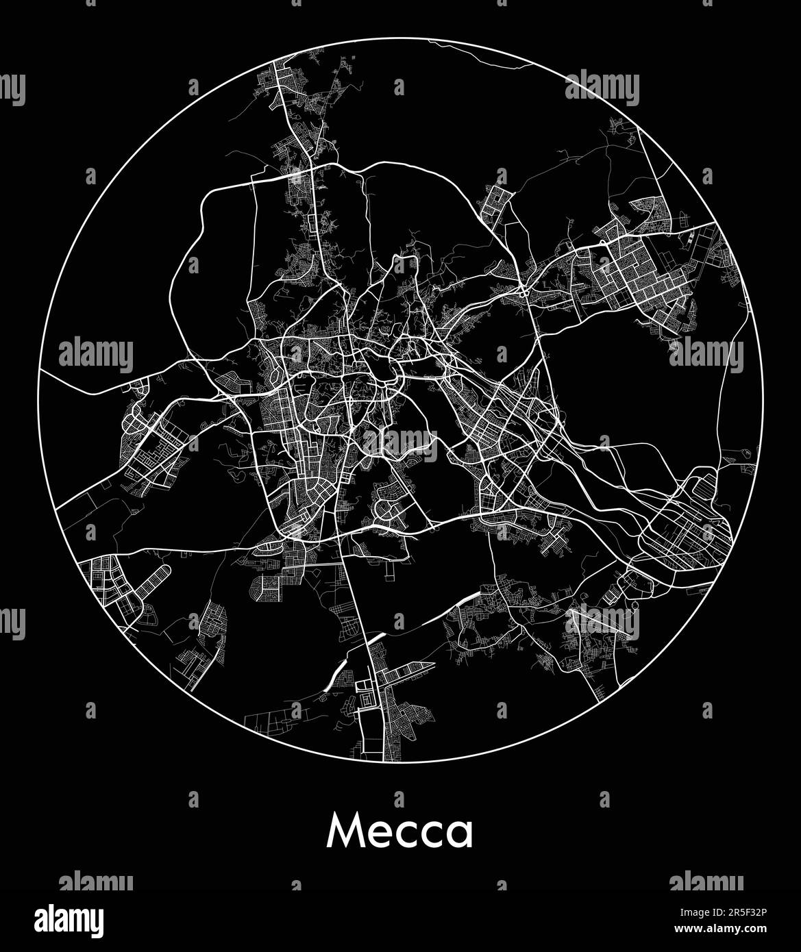 Carte de la ville la Mecque Arabie Saoudite Asie illustration vectorielle Illustration de Vecteur