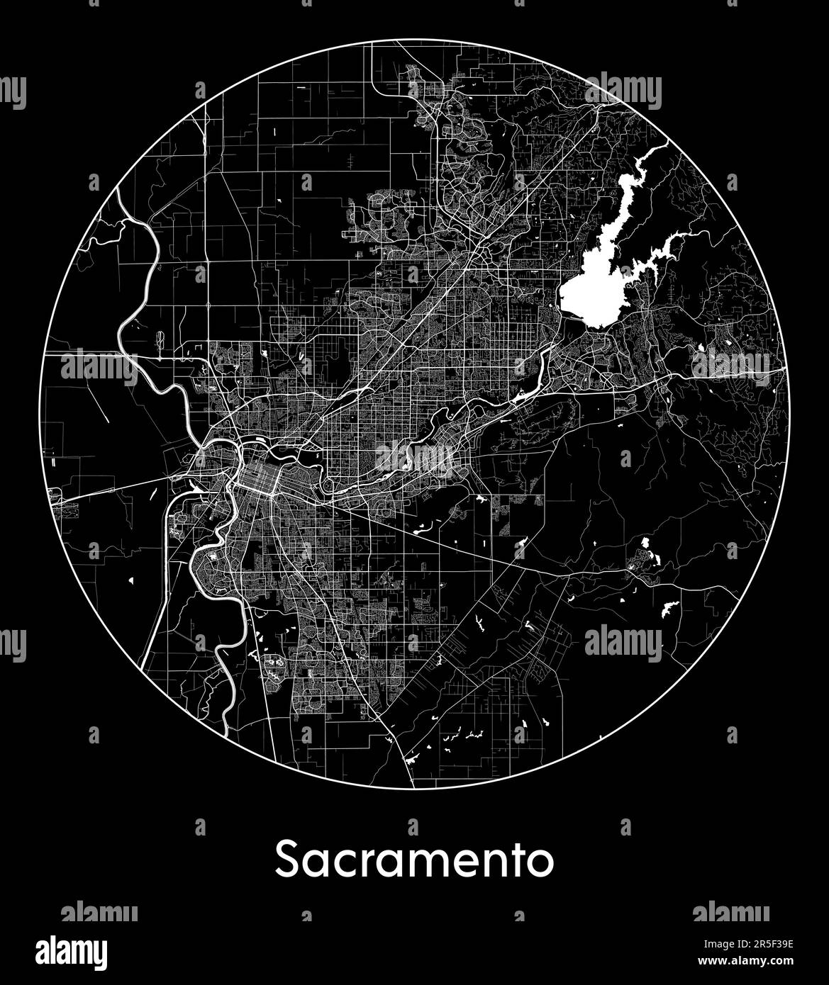 Carte de la ville Sacramento Etats-Unis Amérique du Nord illustration vectorielle Illustration de Vecteur