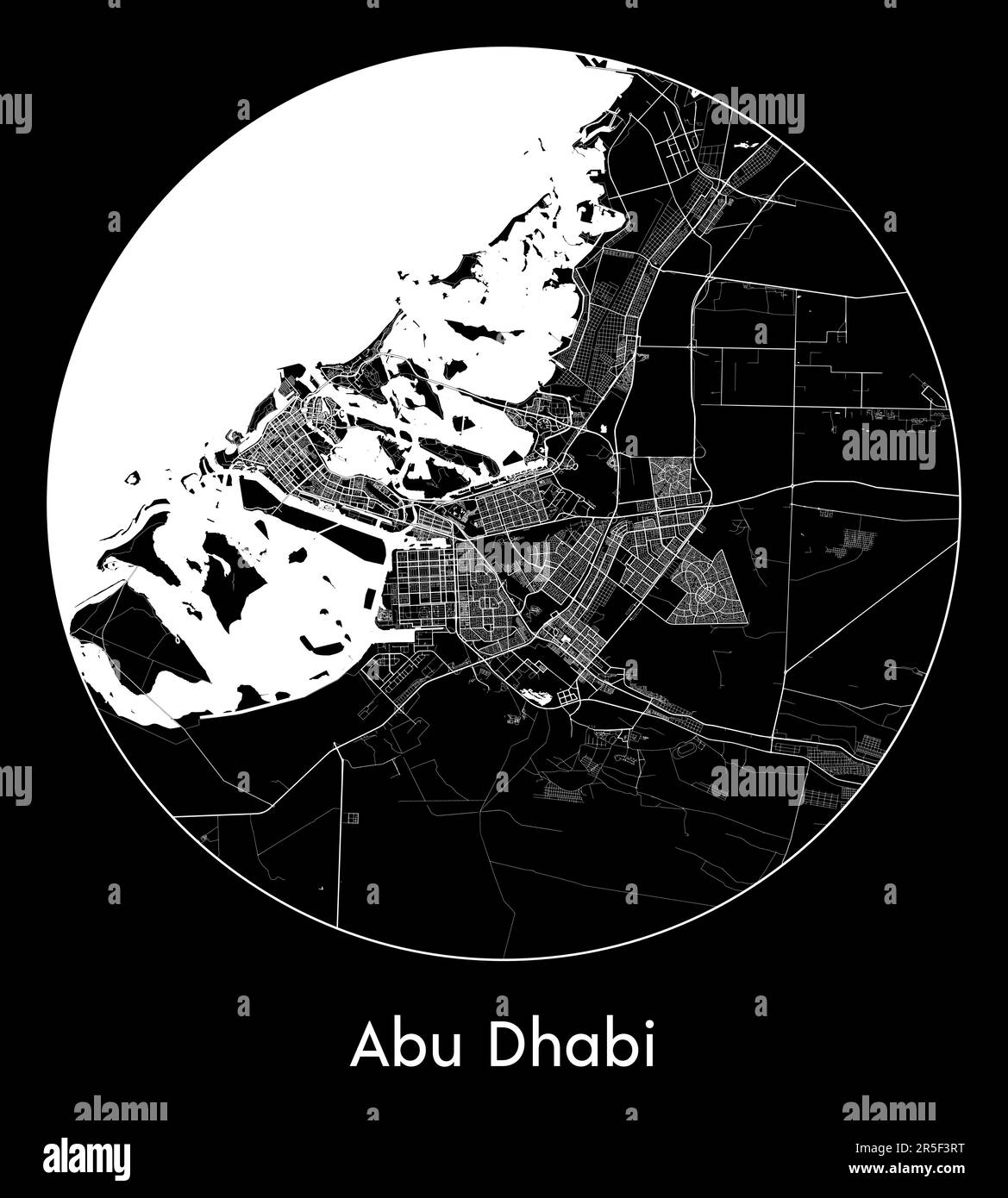 Carte de la ville Abu Dhabi Emirats Arabes Unis illustration vectorielle Asie Illustration de Vecteur