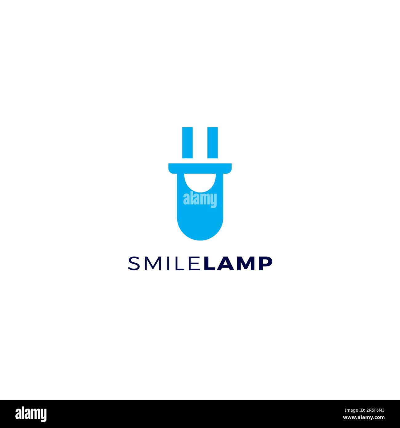 Logo Smile Lamp. Logo Electric. Lampe intelligente Illustration de Vecteur