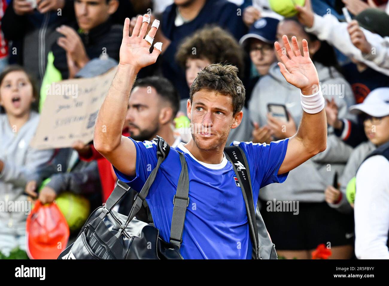 Paris, France. 02nd juin 2023. Diego Schwartzman d'Argentine lors de l'Open de France, grand tournoi de tennis de Slam sur 2 juin 2023 au stade Roland Garros à Paris, France. Crédit : Victor Joly/Alamy Live News Banque D'Images