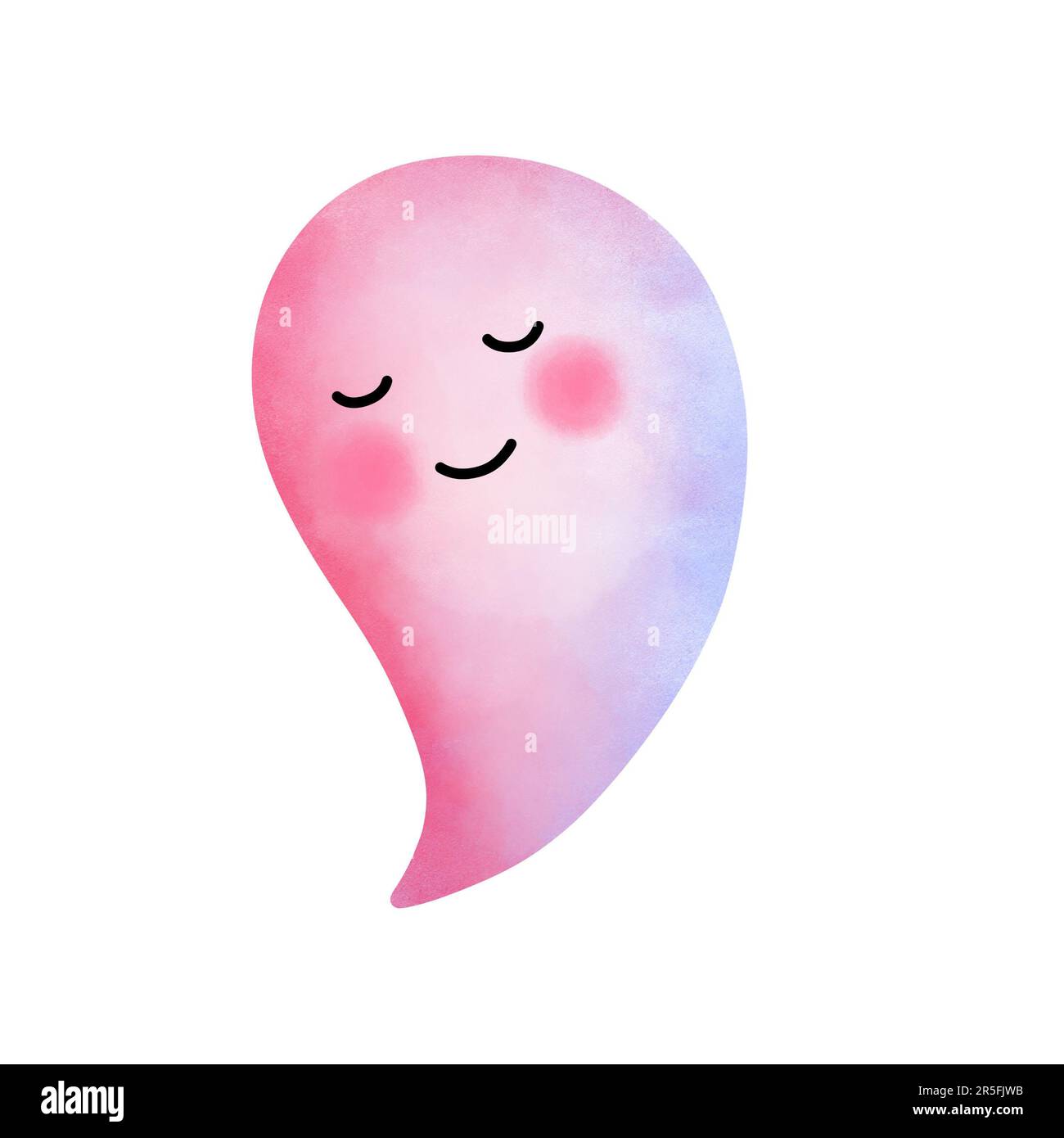 Aquarelle rose bébé fantôme clipart.Halloween bébé rose fantôme illustration isolée sur fond blanc.Halloween fantôme décoration,invitation de partie. Banque D'Images