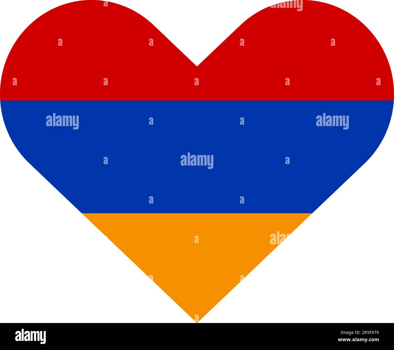 Le drapeau de l'Arménie en forme de coeur. Banque D'Images